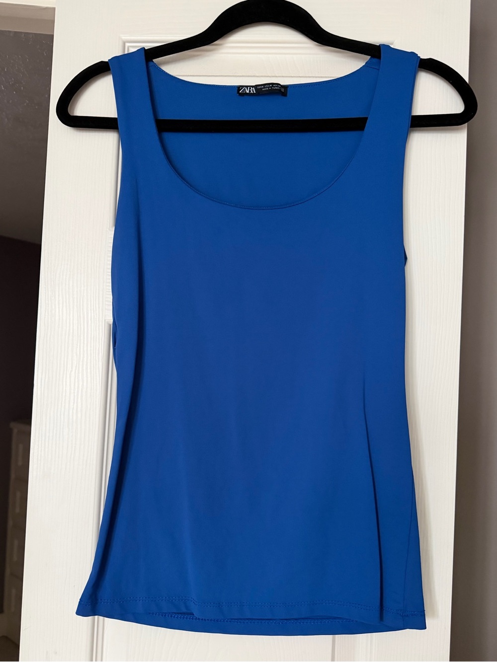 Zara Women's Royal Blue poly Tank Top